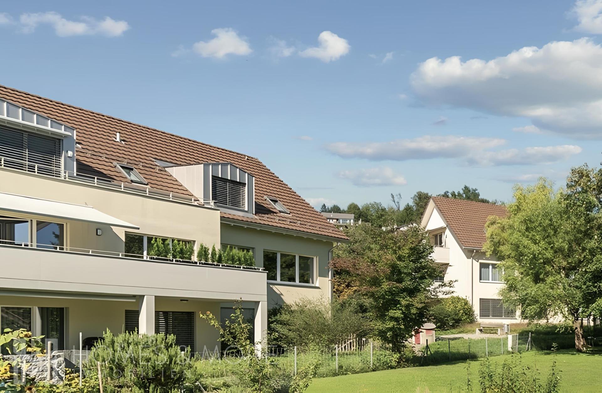 Ausblick Balkon Gartenbereich